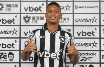 El colombiano Jordan Barrera fue presentado como nuevo jugador de Botafogo, en su primera experiencia internacional. FOTO: Tomada de X @Botafogo