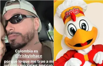 Por medio de sus redes sociales, J Balvin expresó un mensaje de apoyo a Frisby y en redes sociales recordaron que dijo que se lo tatuaría. FOTO: CAPTURA VIDEO REDES SOCIALES J BALVIN Y FRISBY