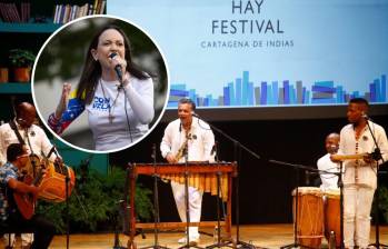 La organización del Hay Festival emitió un comunicado ante la cancelación de algunos invitados que han manifestado no asistir por la presencia de la Nobel de Paz, Maria Corina Machado. Fotos: Colprensa y Getty Images