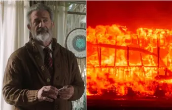 El reconocido actor, productor y director de cine, de 69 años, Mel Gibson, perdió su casa como varios de sus colegas de Hollywood tras el incendio en California. FOTO: EUROPA PRESS Y GETTY