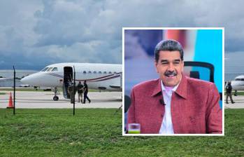 Se trata de una avioneta o jet privado Dassault Falcón 900EX, siglas T7-ESPRT, que habría sido utilizada por Nicolás Maduro y Alex Saab. FOTO: AFP Y GETTY