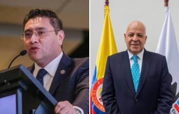 A la izquierda: Cristian Quiroz, expresidente del CNE. A la derecha el nuevo presidente, Benjamín Ortiz. FOTO: COLPRENSA.