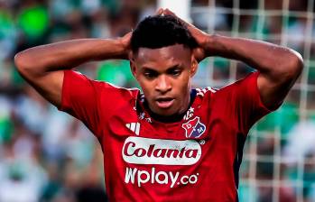El delantero Brayan León Muñiz suma un gol con el DIM esta temporada. Su aporte con velocidad es fundamental en ataque. FOTO Camilo Suárez 