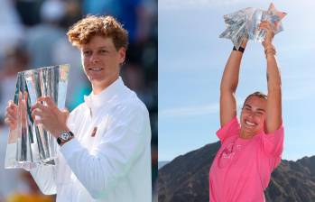 El tenista italiano Jannik Sinner ocupa el segundo puesto en el ranking de la ATP. Aryna Sabalenka aparece en el primer puesto del la WTA . Foto: AFP