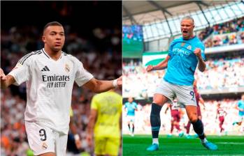 El delantero francés Kylian Mbappé llega en su mejor momento desde que firmó con Real Madrid. Erling Haaland, entre tanto, es la figura de el un City en crisis. FOTOS: Getty