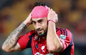 El goleador del DIM, Francisco Fydriszewski, no estará en la titular del rojo por un problema muscular. FOTO: Manuel Saldarriaga