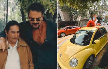 Ricardo Arjona, Pocho y el volskwagen amarillo que el taxista recibió como regalo. FOTOS @ricardoarjona
