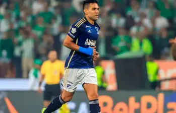 Falca García llegó a Millonarios en el segundo semestre del 2024. Tiene contrato con el cuadro azul hasta finales de este semestre. FOTO: EL COLOMBIANO