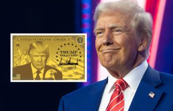 El presidente Donald Trump lanzó oficialmente su visa “tarjeta dorada”, una nueva vía de inmigración que permitirá a los extranjeros pagar un millón de dólares para acelerar su solicitud de visa. FOTO: Getty y página trumpcard.gov