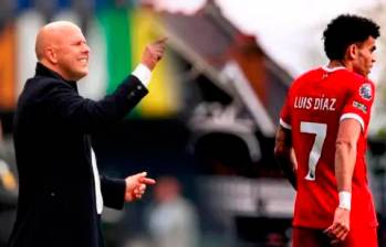 El entrenador neerlandés Arne Slot ayudó a Luis Díaz a firmar la mejor temporada goleadora de su carrera: suma 17 goles y 8 asistencias. FOTO: GETTY