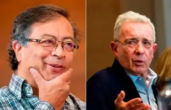 El presidente Gustavo Petro y el expresidente Álvaro Uribe. FOTO CAMILO SUÁREZ Y GETTY