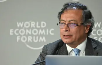El presidente Gustavo Petro durante su participación en el Foro Económico Mundial de 2023. FOTO: Colprensa