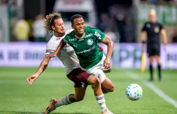 Jhon Arias jugó ante Fluminense, en la victoria de Palmeiras 2-1 ante su anterior equipo en el fútbol brasileño. FOTO GETTY 