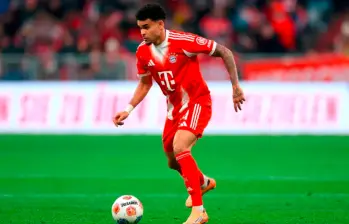 El extremo colombiano Luis Díaz anotó el gol con el que Bayern Múnich vence a Wolsfburgo. Foto: Getty