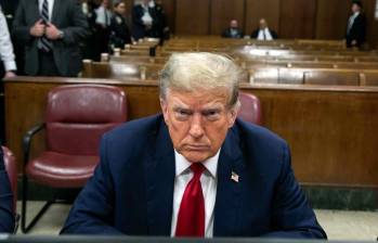 Donald Trump es el primer expresidente de la historia en Estados Unidos en sentarse en el banquillo en un proceso penal. FOTO: Getty Images