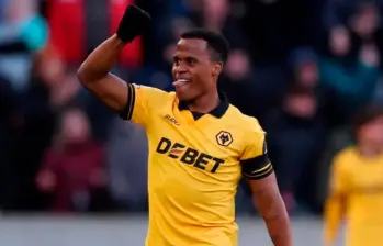 El atacante colombiano Jhon Arias a marcó dos goles en 26 partidos con el Wolverhampton de Inglaterra. Foto: AFP