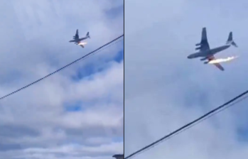 El avión militar ruso se estrelló a cientos de kilómetros de la frontera ucraniana. FOTO: CAPTURA DE VIDEO