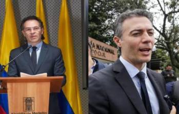 Imagen de referencia de los alcaldes de Medellín Federico Gutiérrez y Daniel Quintero, quienes están enfrascados en luchas jurídicas por sus comentarios en redes. FOTO: Alcaldía de Medellín y Colprensa