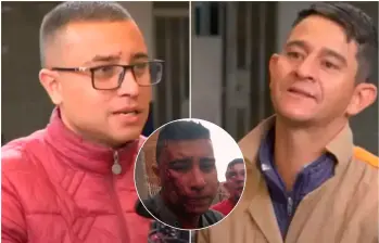 Jorge Andrés y Luis Fernando Carmona, hermanos condenados por el homicidio de un taxista en Bogotá en 2019. FOTO: Capturas de video y archivo Colprensa