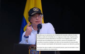 El presidente Gustavo Petro sugirió a través de sus redes la destitución de alcaldes si no cumplen una orden respecto al impuesto predial en los territorios, sin embargo, esto tiene sus límites según la ley. Fotos: Colprensa y captura @petrogustavo