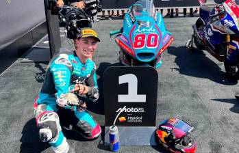 El piloto David Alonso, del Aspar Team, es uno de los corredores con mejor proyección para llegar al Moto GP en los próximos años. Foto: tomada del x de @AsparTeam