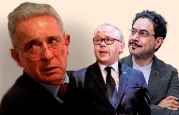 ¿Por qué el magistrado José Luis Barceló (en el centro) habría incurrido en irregularidades en el proceso? No deja de llamar la atención que Barceló asumió como presidente de la Corte el 25 de enero del 2018 y tan solo 20 días después expidió el auto contra Álvaro Uribe. En la imagen, a la derecha, Iván Cepeda. FOTOS EL COLOMBIANO