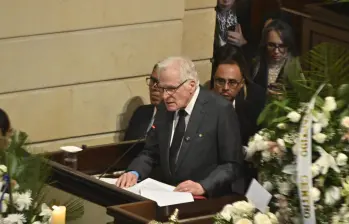 Miguel Uribe Londoño y su mensaje hacia su hijo, Miguel Uribe Turbay. FOTO: COLPRENSA