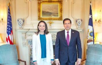 María Corina Machado ha sido cercana al secretario de Estado de Estados Unidos, Marco Rubio. FOTO: Tomada de X @MariaCorinaYa