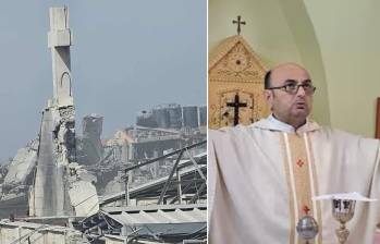 Bombardeo en la única iglesia católica de la ciudad de Gaza. FOTOS: Tomada de X - Universitarios católicos @UniCatolicos_es