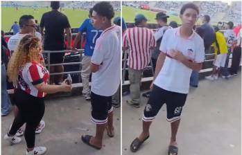 Lo que debía ser una tarde de fútbol finalizó en un penoso episodio de discriminación cuando una mujer y otros espectadores lo increparon por vestir chanclas. FOTO: Captura de video de redes sociales @criticolombia4