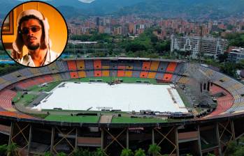 El montaje del show de Bad Bunny comenzó desde este fin de semana en Medellin. FOTO Manuel Saldarriaga