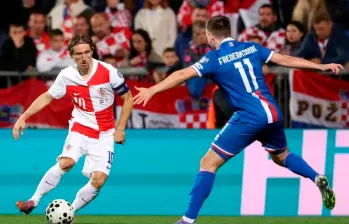 Luka Modric, referente de Croacia, que podría jugar contra Colombia en marzo próximo. FOTO AFP