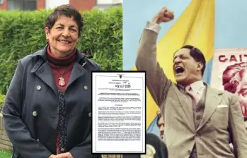 Gloria Amparo, hija de Jorge Eliécer Gaitán, entró en huelga de hambre producto de la resolución del Gobierno Nacional que reconoce al Clan del Golfo como Ejército Gaitanista Colombiano (EGC) Fotos: Suministrada a EL COLOMBIANO y Colprensa