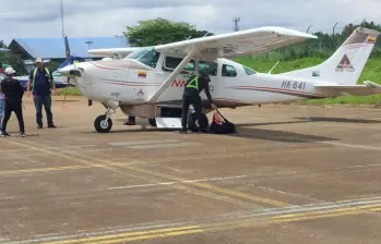 Una avioneta se accidentó cuando cubría la ruta Yavarate - Papunahua - Bocoa - Mitú. FOTO: Registraduría Nacional