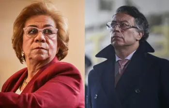 Rosa Villavicencio, canciller y el presidente Gustavo Petro. Foto: Colprensa