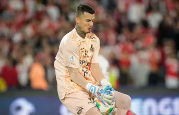 El arquero uruguayo, Cristopher Fiermarin, fue una de las figuras del cuadro Pijao en la victoria como visitante ante Santa Fe. FOTO COLPRENSA 