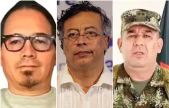 Wilmar Mejía, el presidente Gustavo Petro y el general Juan Miguel Huertas. FOTOS: Cortesía UdeA, Colprensa y redes sociales