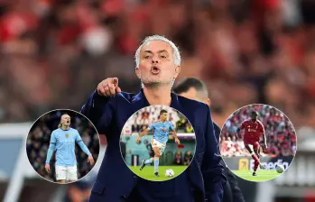 Enrique Riquelme y Florentino Pérez tienen en sus promesas figuras como Haaland, Rodri, Konaté y Mourinho. Fotos: Getty Images