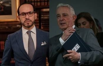 El precandidato Abelardo de la Espriella y el expresidente Álvaro Uribe. FOTO: COLPRENSA
