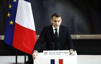 El presidente Emmanuel Macron habló sobre su programa de disuasión nuclear. Foto: AFP