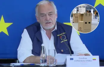 Las declaraciones las dio el jefe de la misión, Esteban González Pons, en una rueda de prensa. Foto: Redes sociales. 