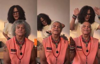 Carlos ‘El Pibe’ Valderrama se quitó la melena con la ayuda de su esposa. Foto: Instagram @pibevalderramap