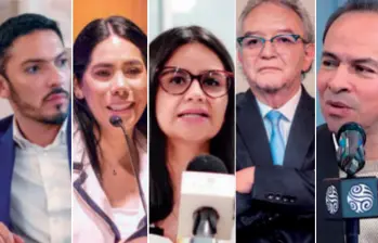 De izquierda a derecha; Juan Carlos Florián; Carina Murcia; Angie Rodríguez; Jorge Lemus; René Guarín. Foto: Colprensa. 