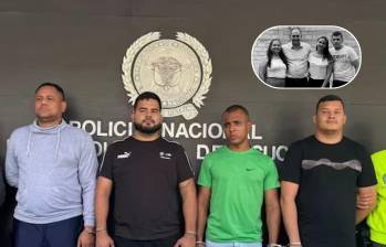 Jairo Andrés Miranda Ramírez, José Miguel Leal Rodríguez, Leonardo de Jesús Barraza Castillo y Jorge Luis Valderrama Cuba fueron enviados a la cárcel por el crimen a la familia cristiana en Aguachica, Cesar. FOTO: Fiscalía General de la Nación