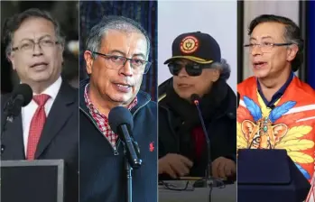 Gustavo Petro en su posesión presidencial y en el fin de su mandato en Colombia. FOTOS (imagen izquierda 7 de agosto de 2022- derecha 21 de junio de 2026) AFP - Colprensa