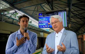 Exalcalde de Medellín, Daniel Quintero, y Gerente del Metro, Tomás Elejalde. FOTOS: EL COLOMBIANO