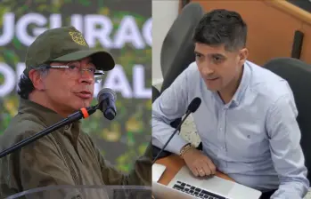 Presidente Gustavo Petro y el fiscal Mario Burgos. Foto: Colprensa