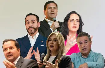 De arriba a abajo: Juan Carlos Pinzón, Abelardo de la Espriella, María Fernanda Cabal, David Luna, Vicky Dávila y Aníbal Gaviria. FOTO el colombiano
