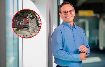 Juan Carlos Mora, presidente de Bancolombia, señaló que la entidad busca contribuir a la recuperación de hogares, empresas y territorios mediante estas soluciones de financiación. FOTO CORTESÍA Y EL COLOMBIANO