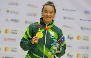 La ciclista de pista colombiana Martha Bayona ganó varias medallas durante este 2023, que la terminaron catapultando como la Deportista del año, destacándose en Juegos Nacionales, Mundial y Panamericanos. FOTO: TWITTER @MarthaBayona14